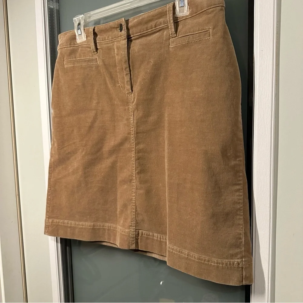 TALBOTS Size 10 Petite A-Line Beige Corduroy Skirt
